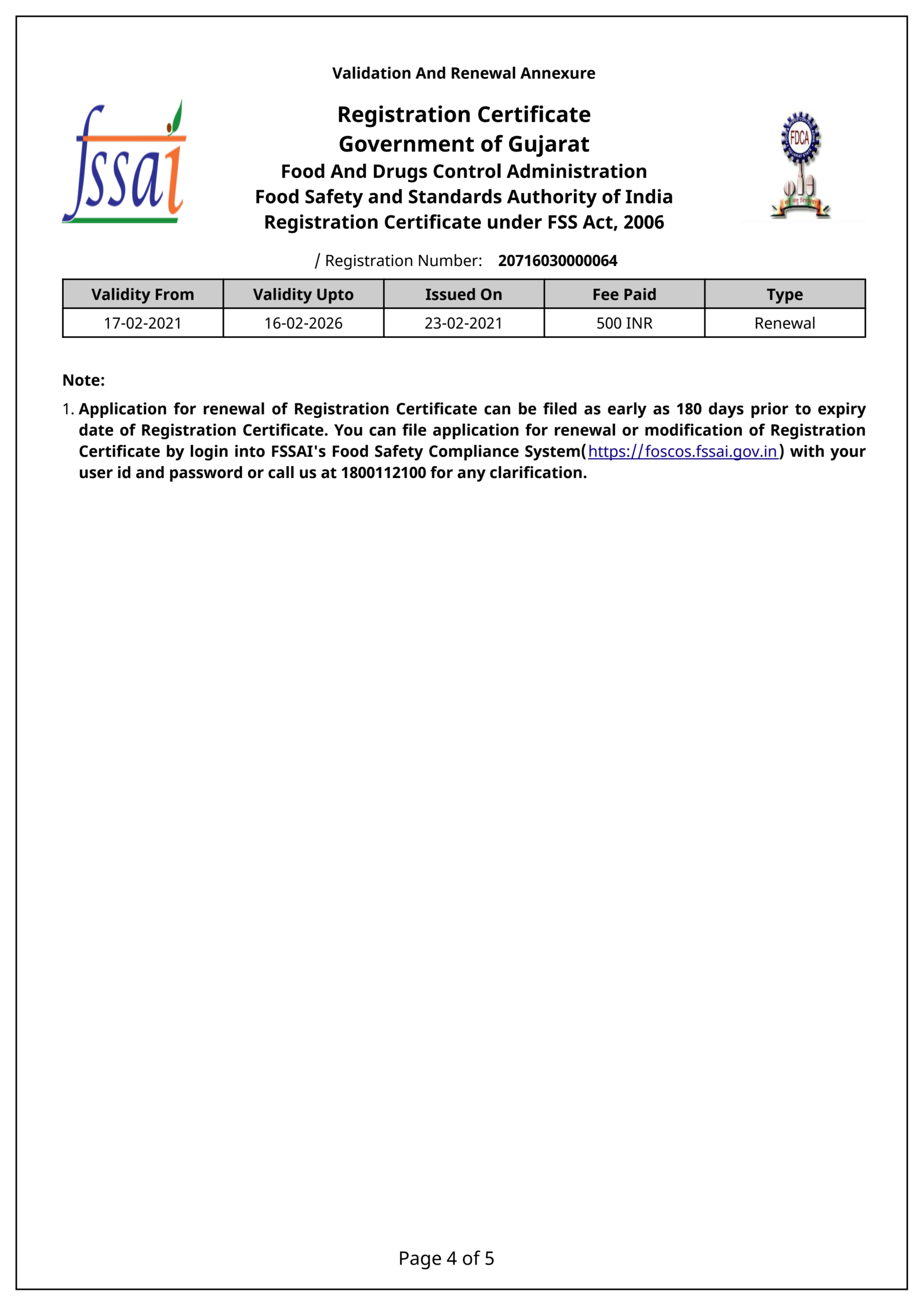 FDCA CERTIFICATE-2021-4