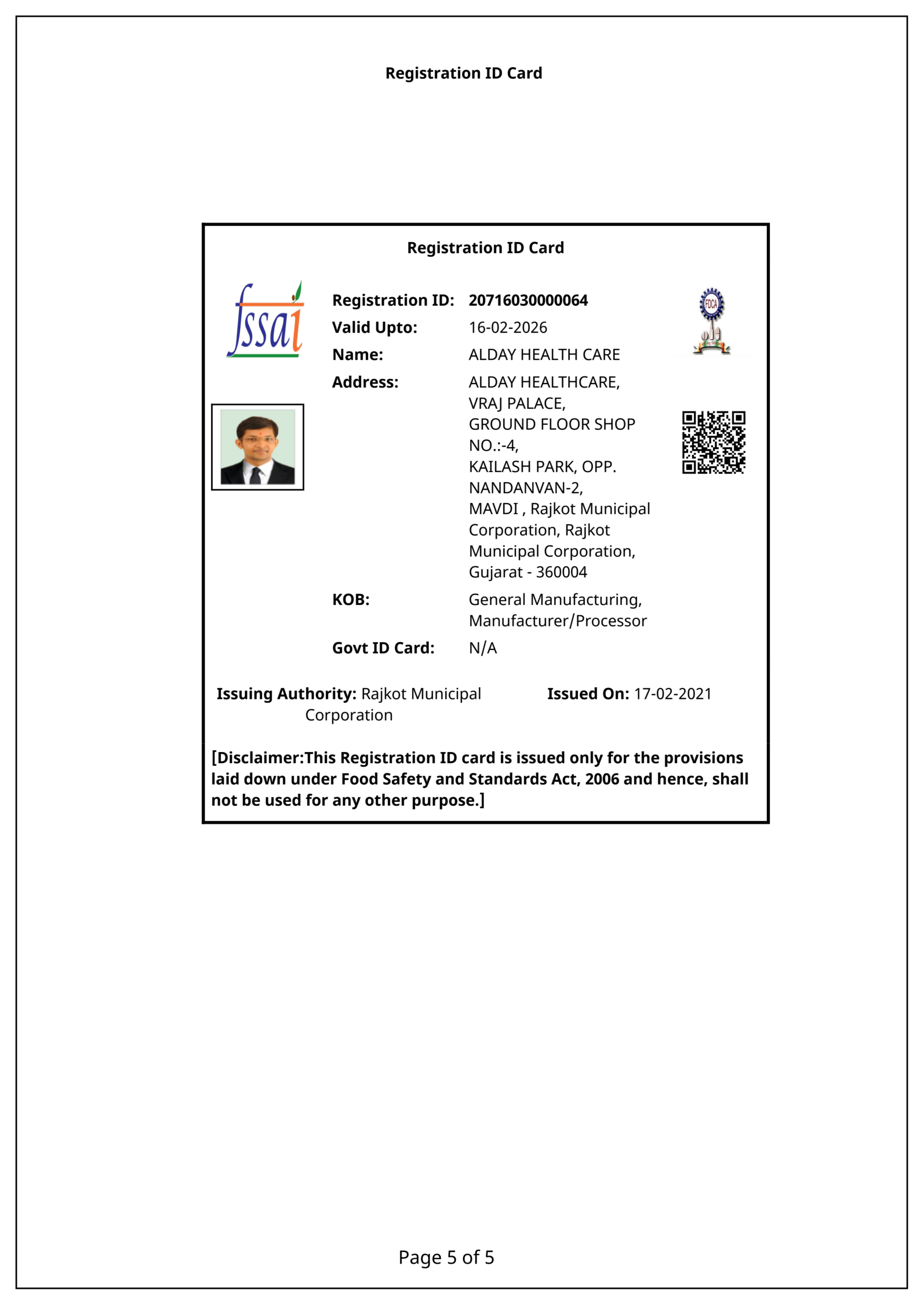 FDCA CERTIFICATE-2021-5