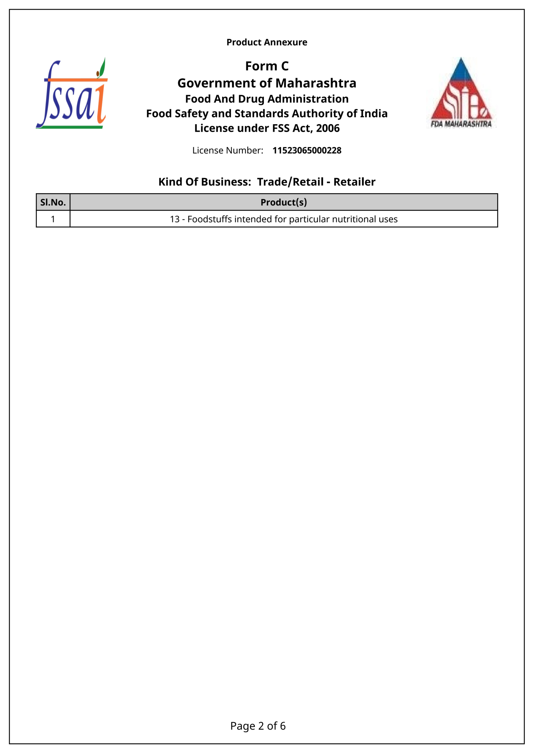 YASHODA FSSAI State License-2